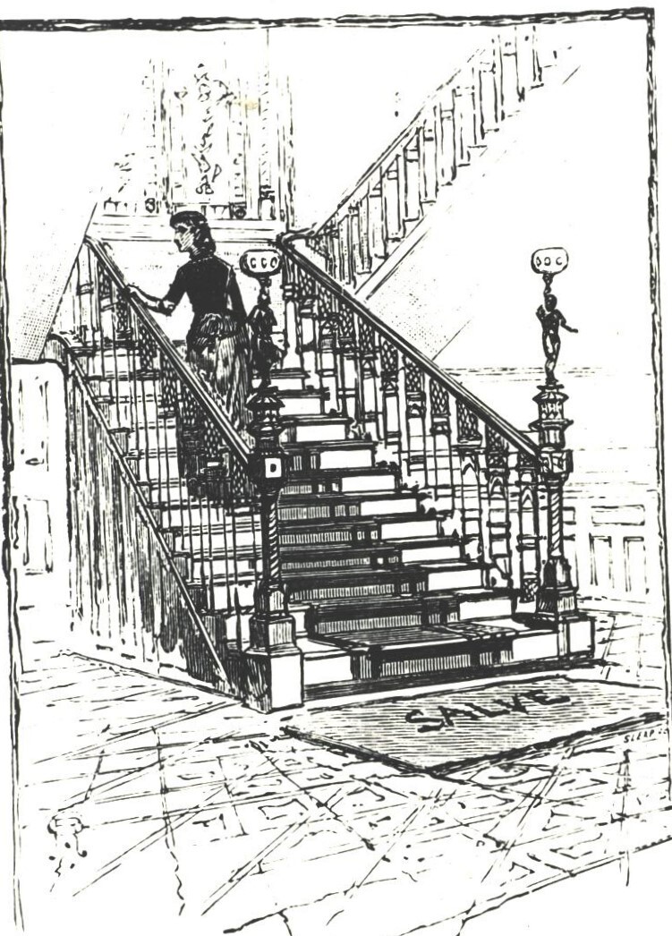 Sketch of College Staircase, ca 1880s