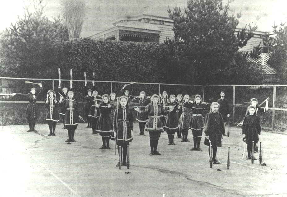 Gymnastics Class outside, c.1890