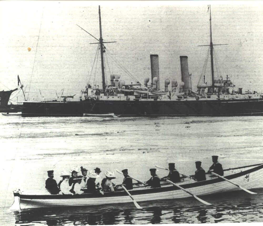 Students Visiting the "Royal Arthur", ca1898