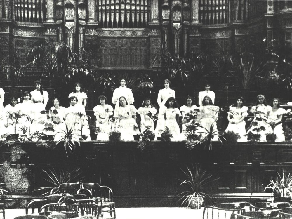 Elocution Lesson in Melbourne Town Hall, c.1896