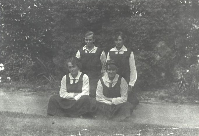 Four members of the Basketball Team, 1917