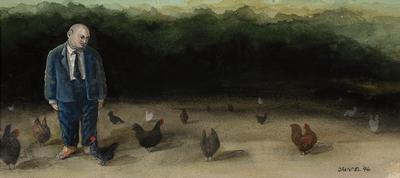 Man with Chooks