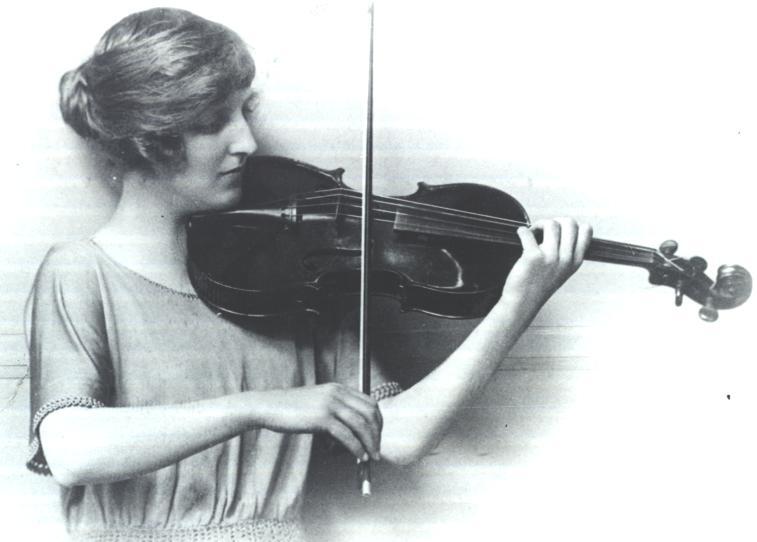 Lorna Stirling Playing Violin, c.1920