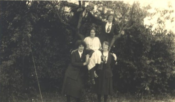 Students at the Back of Cato House, 1924