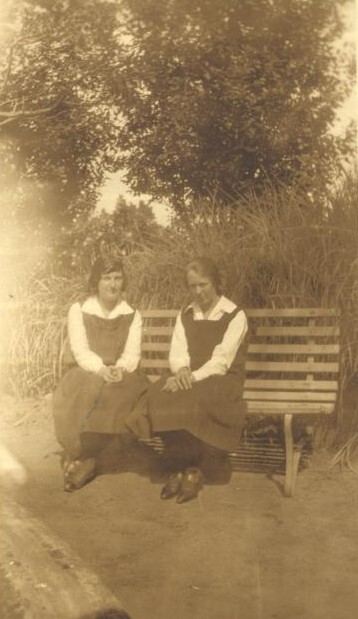 Students on Bench in Gardens, 1924
