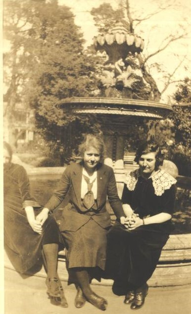 Students Sitting on Fountain, 1924