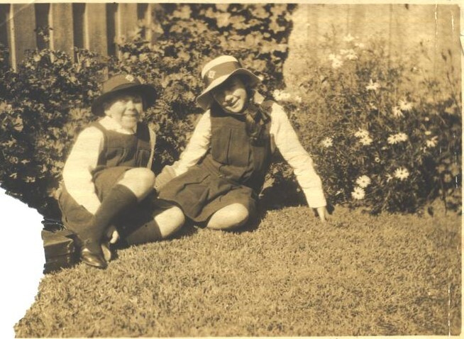 Junior School Students in garden, c.1925