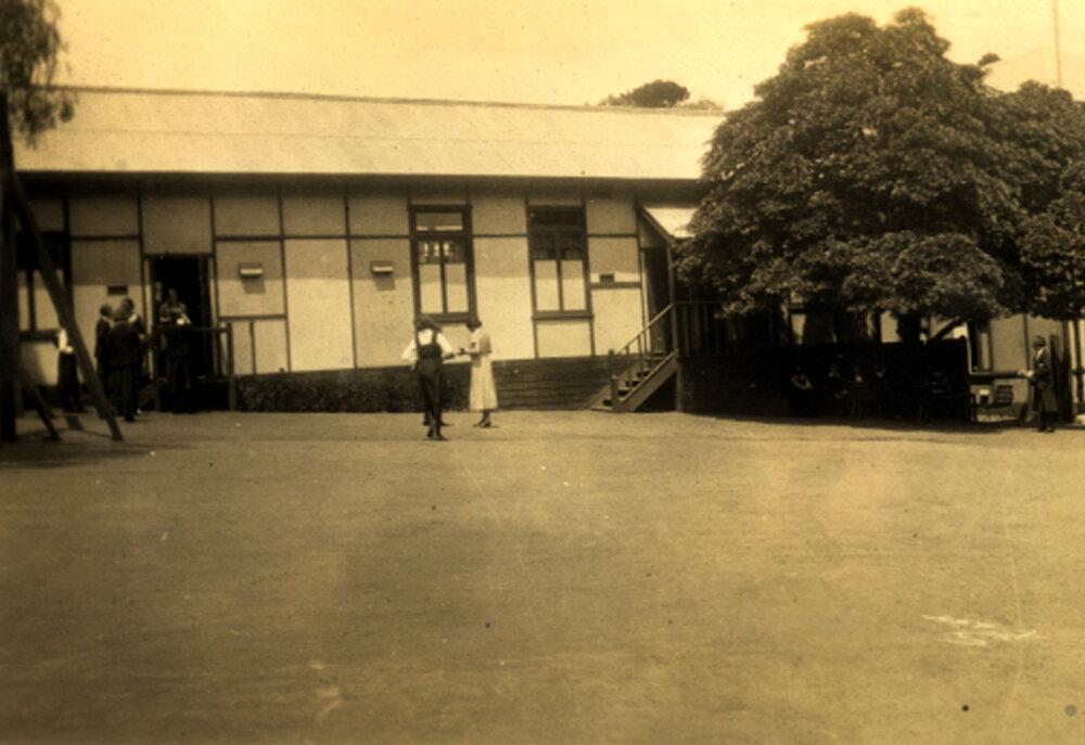 Photo of Teachers' Common Room and "Our Tree", 1932-33