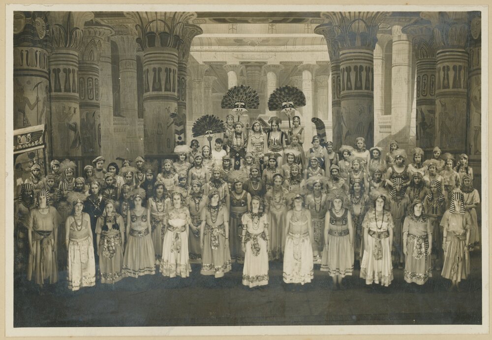 Photo of cast of operetta production of The Egyptian Princess, 1933