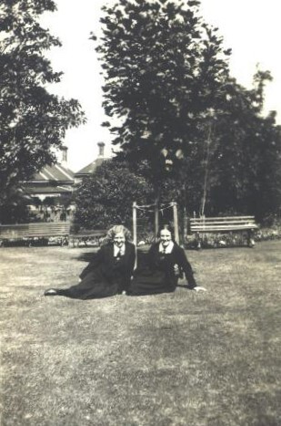 Jean and Roma in Front Gardens, 1934