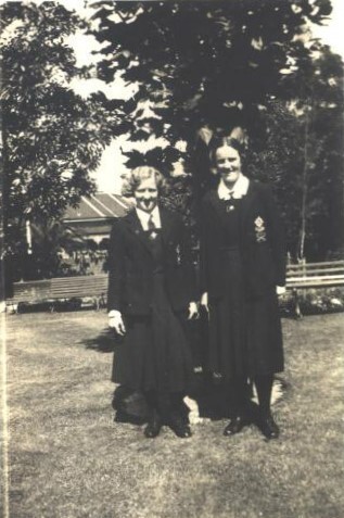 Jean and Roma in Gardens, 1934