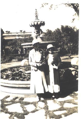 Miss Gordon and Miss Gowl at Fountain, 1934