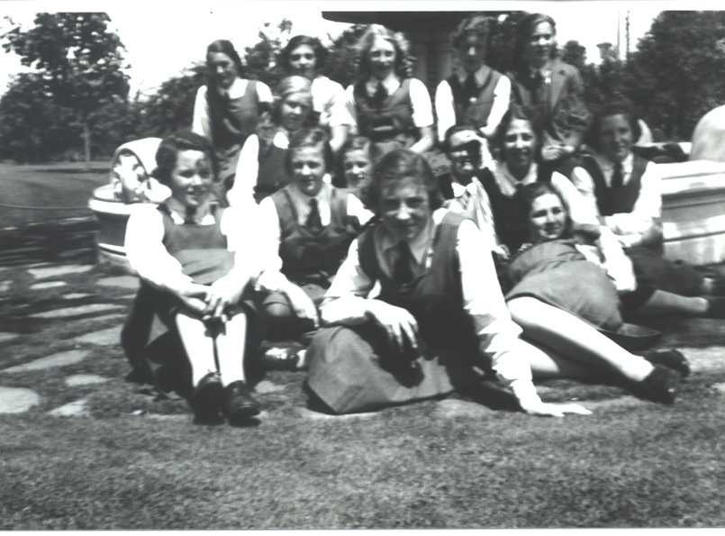 Group of Students in front of Fountain, 1937