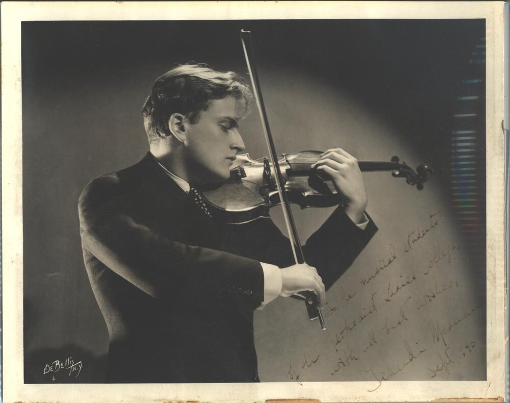 Autographed portrait of Yehudi Menuhin, 1940