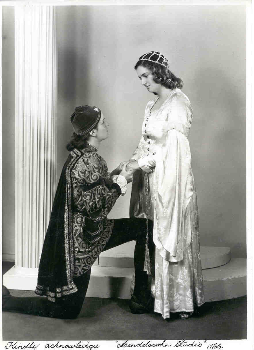 Photo from 'Romeo and Juliet" - Phyllis Slater and Joan Eggleston in costume, 1941