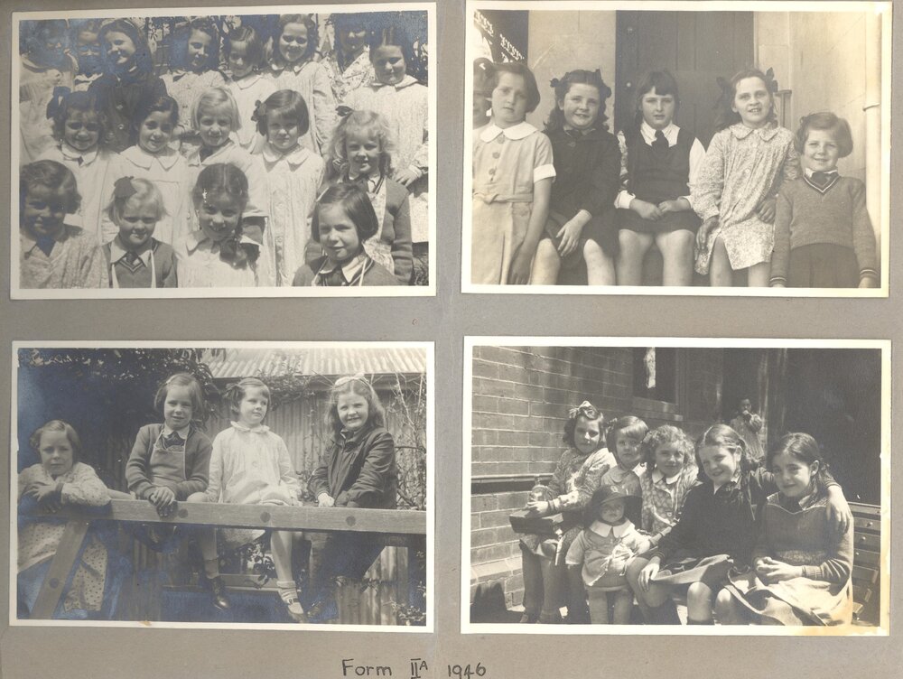Photos of Form IIa (Grade 2) 1946. Four photos from JS album.