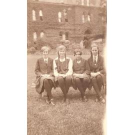 Photo of  students K. Hull, F. Kruse, M. McInnes, P. Bickford, c.1925 - 1926
