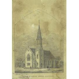 Sketch of Wesleyan Church Hawthorn, c.1880s
