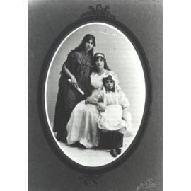 Dora, Vida and Edna Pryor dressed for MLC Pageant, c.1913-14