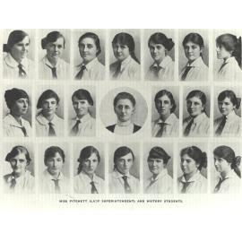 Miss Fitchett and History Students from Prospectus, c.1918