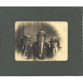 Photograph of three Students in uniform, c.1913