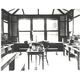 Science Lab in Girls' Block, c.1913, from Prospectus