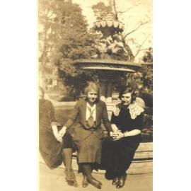 Students Sitting on Fountain, 1924