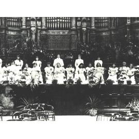 Elocution Lesson in Melbourne Town Hall, c.1896