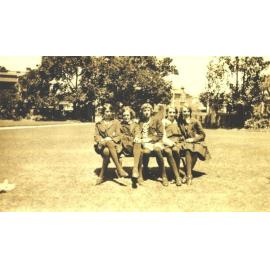 Form friends of Margaret Wookey in gardens, c.1929