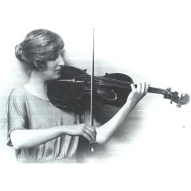 Lorna Stirling Playing Violin, c.1920