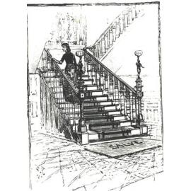 Sketch of College Staircase, ca 1880s