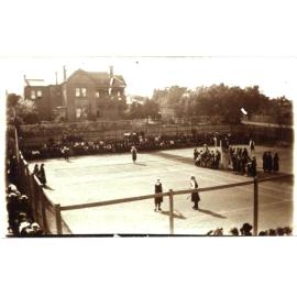 Tennis Match with PLC Cato House in background, c.1918