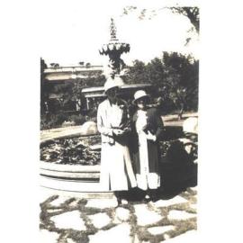Miss Gordon and Miss Gowl at Fountain, 1934