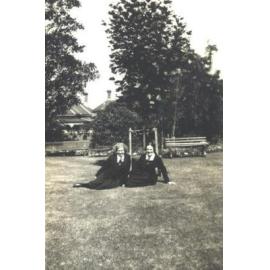 Jean and Roma in Front Gardens, 1934