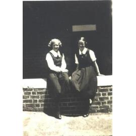Jean and Roma in School Quad, 1934