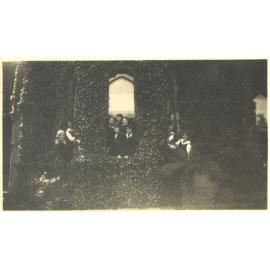 Girls looking out of window of Tiddeman Boarding House c.1924
