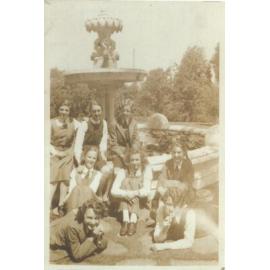 Group of Students in front of Fountain, 1937
