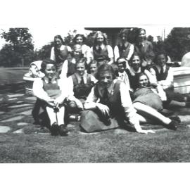 Group of Students in front of Fountain, 1937
