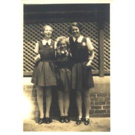 Three Students in Front of Lattice, 1936