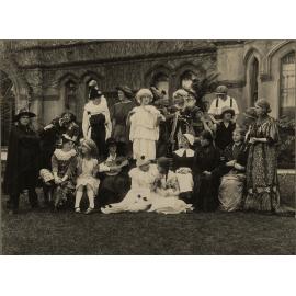 Photograph of cast of 1923 School Play, "Prunella, or Love in a Dutch Garden"