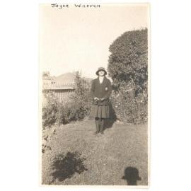 Photo of Joyce Warren at Box Hill Methodist Church Parsonage, possibly 1927