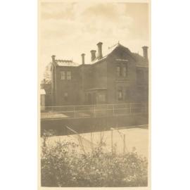 Photo of Cato House showing portion of Tennis Courts, c.1925-1926