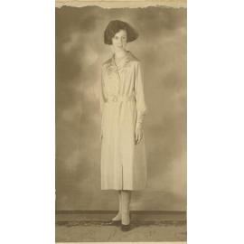 Photo of boarder Dorothy Smith (1937) wearing Boarders' Sunday Dress
