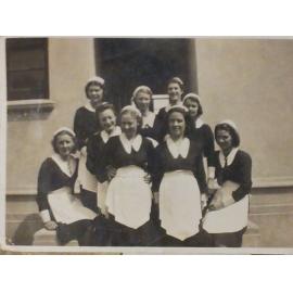 Photograph of Boarding House domestic staff, including Sheila Meyer and Olive, circa early 1940s