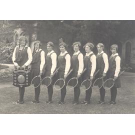 Large, framed photo of 1927 Championship Tennis Team.