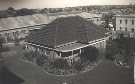 1940s Hospital building with Swimming Pool and West Gym behind